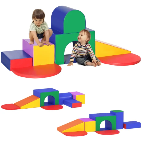 Juego de 7 Bloques de Espuma para Niños Bloques de Construcción Figuras de Construcción para Escalar y Gatear Multicolor - Imagen 3