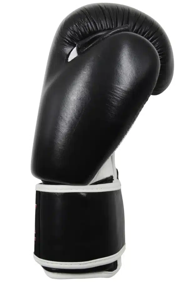 GUANTES BOXEO DE CUERO NEGRO-BLANCO/NEGRO-GRIS PX 8/10/12/14/16 ONZAS - Imagen 4