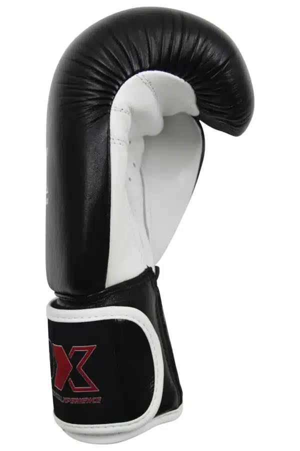 GUANTES BOXEO DE CUERO NEGRO-BLANCO/NEGRO-GRIS PX 8/10/12/14/16 ONZAS - Imagen 3