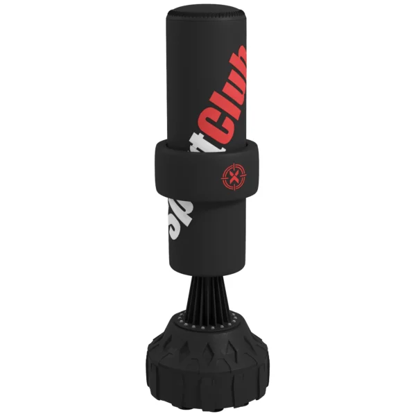Saco de Boxeo de Pie 175 cm para Adultos Altura Ajustable de Banda Base Rellenable con Ventosas Amortiguador Negro - Imagen 3