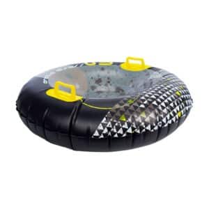 Trineo Inflable Arctic Disc 90 cm - Tubo de Nieve Reforzado - Soporta 80 kg - Diseño Negro/Amarillo