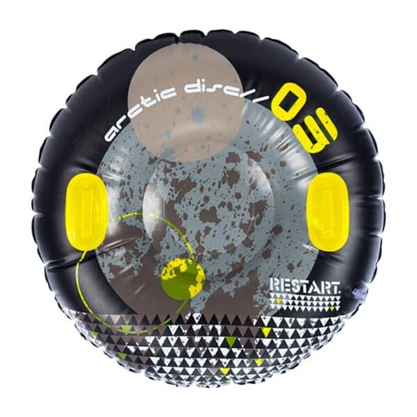Trineo Inflable Arctic Disc 90 cm - Tubo de Nieve Reforzado - Soporta 80 kg - Diseño Negro/Amarillo - Imagen 2