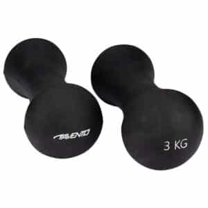 Mancuernas Avento 3 kg (Pareja) - Pesas de Mano de Acero con Recubrimiento de PU Antideslizante - Set de 2 Unidades - Negro