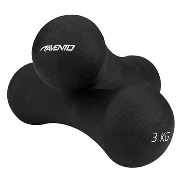 Mancuernas Avento 3 kg (Pareja) - Pesas de Mano de Acero con Recubrimiento de PU Antideslizante - Set de 2 Unidades - Negro - Imagen 3