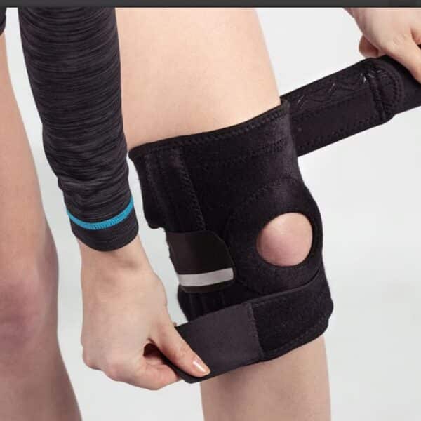 Rodillera Ajustable Avento con Refuerzo de Acero y Anillo de Silicona - Talla Única - Neopreno Transpirable - Imagen 2