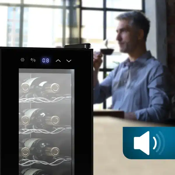 Bolero GrandSommelier 830 CoolWood Vinoteca Bodega puesta a temperatura de 8 botellas de capacidad con sistema termoeléctrico de enfriamiento que garantiza un alto rendimiento. Temperatura regulable y luz LED interior. - Imagen 8
