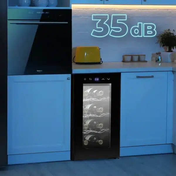 Bolero GrandSommelier 830 CoolWood Vinoteca Bodega puesta a temperatura de 8 botellas de capacidad con sistema termoeléctrico de enfriamiento que garantiza un alto rendimiento. Temperatura regulable y luz LED interior. - Imagen 7