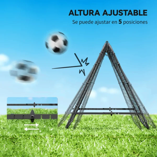 Red de Rebote Plegable con Ángulo Ajustable para Entrenamiento de Fútbol Béisbol y Tenis 100x95x90 cm Negro/rojo - Imagen 9