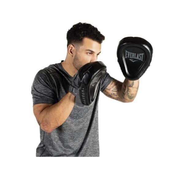 Manoplas de Boxeo Everlast Powerlock Focus Mitts - Cuero de Plena Flor - Ergonómica - Imagen 2