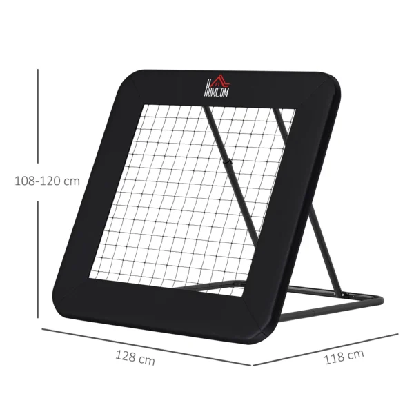 Red de Rebote Plegable con Ángulo Ajustable para Entrenamiento de Fútbol Béisbol y Más 128x118x108-120 cm Negro - Imagen 10