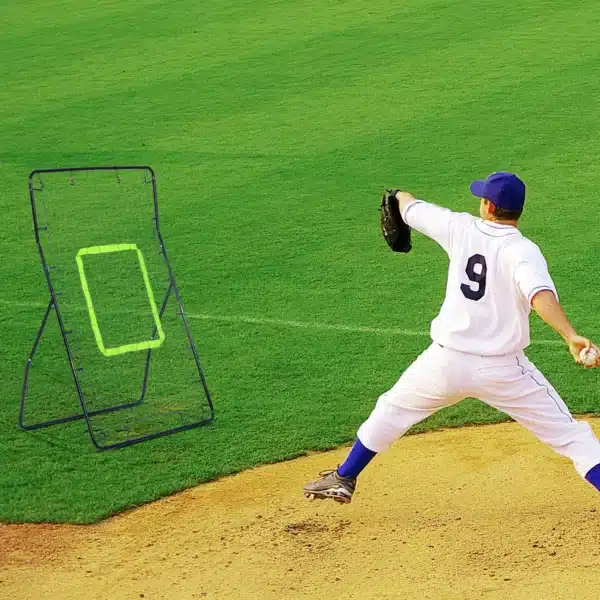 Rebotador de Pelota Béisbol Fútbol Red de Rebote Rebounder Objetivo Ajustable Acero y PE 90x80x140cm Negro - Imagen 10