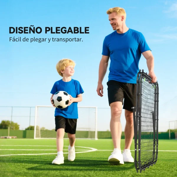 Red de Rebote Plegable con Ángulo Ajustable para Entrenamiento de Fútbol Béisbol y Tenis 100x95x90 cm Negro/rojo - Imagen 8