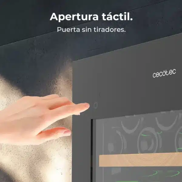 GrandSommelier Duo 36000 Touch Black Compressor Vinoteca completamente integrable con cristal negro, Apertura táctil mediante sensor, Doble zona temperatura 5ºC a 20ºC, Capacidad 36 Botellas, Dimensiones 60x60cm, Iluminación LED interior, Compresor integrado, Display LED Interior, Funcionamiento silencioso, 3 Estantes madera Vinoteca - Imagen 3