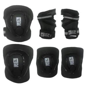 SET PROTECCIONES JUNIOR KRF SCHOOL NEGRO PATINES MONOPATINES