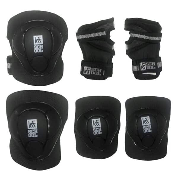SET PROTECCIONES JUNIOR KRF SCHOOL NEGRO PATINES MONOPATINES