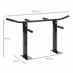 Barra de Dominadas en Techo Barra para Dominadas de Acero Barra de Tracción para Entrenamiento Casa 105,5x28x49 cm Negro