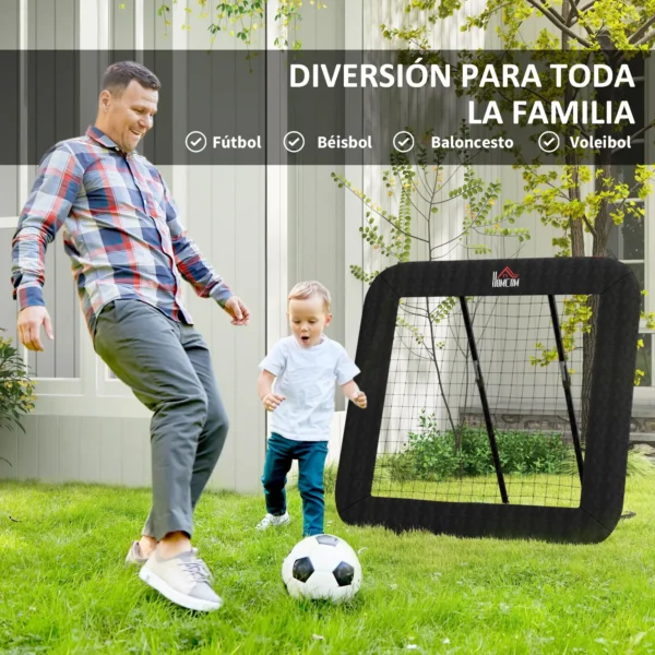 Red de Rebote Plegable con Ángulo Ajustable para Entrenamiento de Fútbol Béisbol y Más 128x118x108-120 cm Negro - Imagen 9