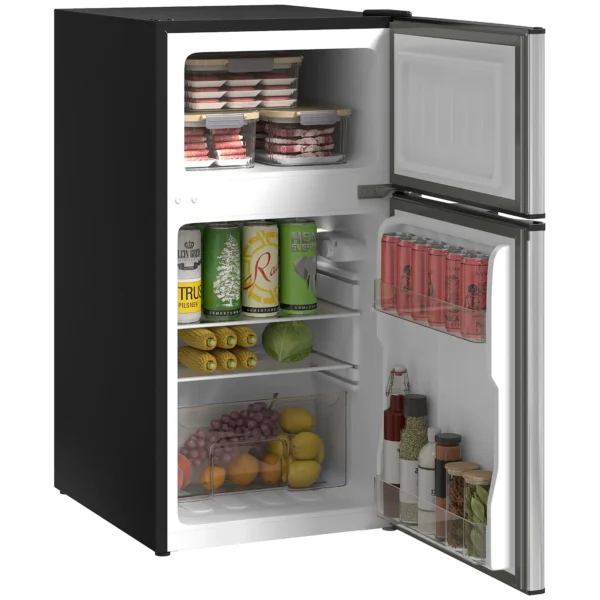 Mini Nevera Silenciosa 88 L Clase E Bajo Encimera Temperatura Regulable 5 Niveles Puerta Reversible Luz Interior Negro - Imagen 2