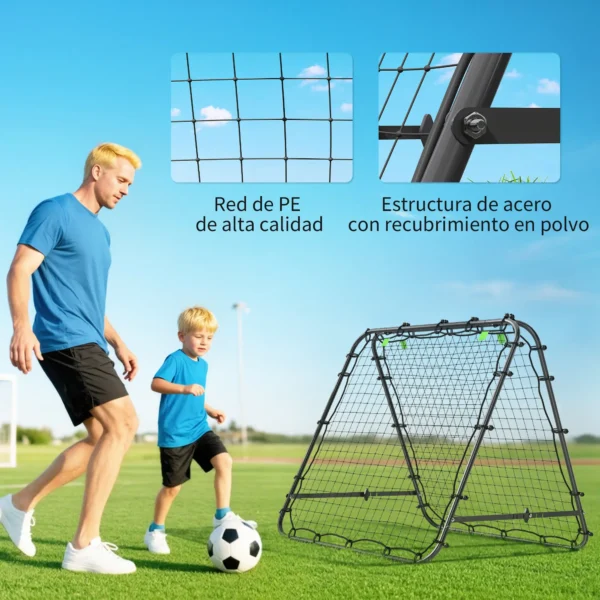 Red de Rebote Plegable con Ángulo Ajustable para Entrenamiento de Fútbol Béisbol y Tenis 100x95x90 cm Negro/rojo - Imagen 7