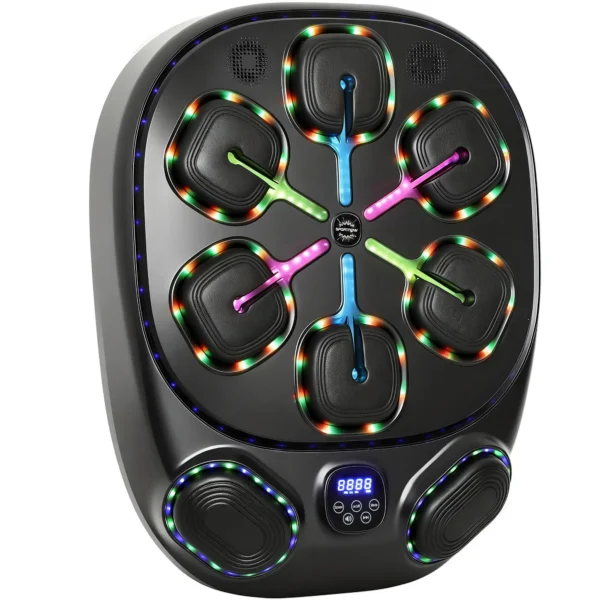 Máquina de Boxeo Musical de Pared con 9 Modos, Luces LED y Conexión Bluetooth, 61x48x11 cm, Negro - Imagen 3