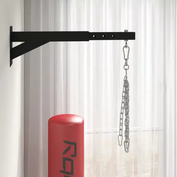 Soporte Saco Boxeo de Pared con Distancia Ajustable Gancho Giratorio Cadenas 45-65 cm Negro - Imagen 4
