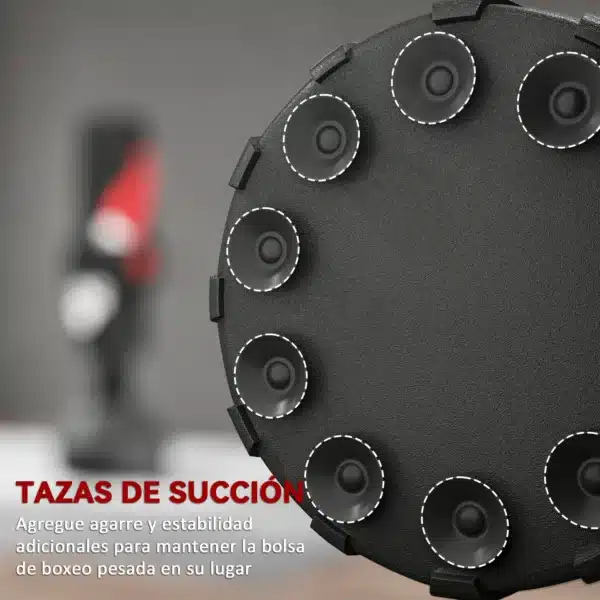 Saco de Boxeo de Pie 175 cm para Adultos Altura Ajustable de Banda Base Rellenable con Ventosas Amortiguador Negro - Imagen 8