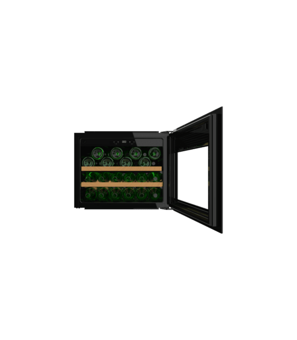 Bolero GrandSommelier BI 28000 Touch Black Compressor Vinoteca completamente integrable con cristal negro, Apertura táctil mediante sensor, Zona temperatura 5ºC a 20ºC, Capacidad 28 Botellas, Dimensiones 45x60cm, Iluminación LED interior, Compresor integrado, Display LED Interior, Funcionamiento silencioso, 2 Estantes madera Vinoteca - Imagen 4