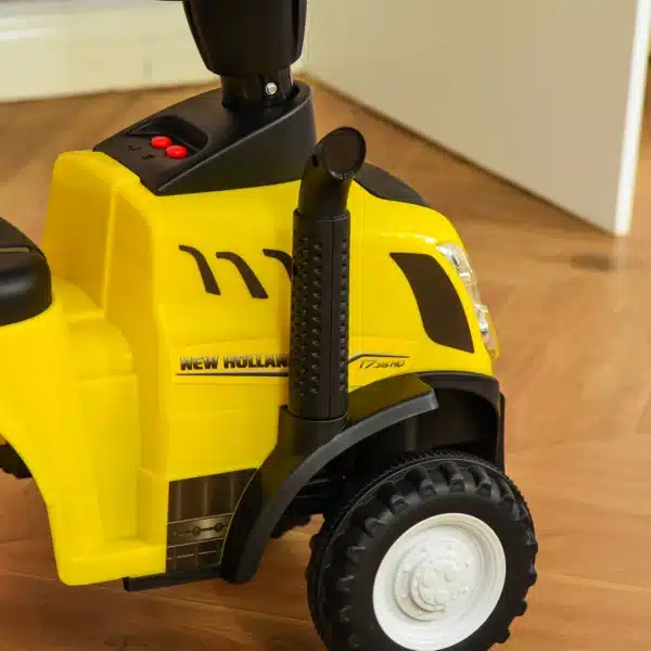 Tractor para Niños de 12-36 Meses con Remolque Extraíble Coche Correpasillos con Bocina Faros Pala Asiento de Suelo 25 cm y Rastrillo Carga 25 kg 91x29x44 cm Amarillo - Imagen 5