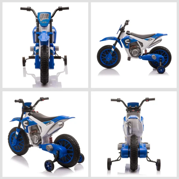 Moto Eléctrica para Niños de +3 Años 12V Moto de Juguete Infantil con 2 Ruedas de Equilibrio Velocidad 3-8 km/h Arranque Suave 106,5x51,5x68 cm - Imagen 6