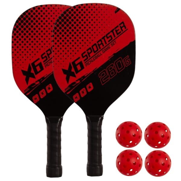 SET DE 2 PALAS PICKLEBALL MADERA CON 4 PELOTAS - Imagen 11