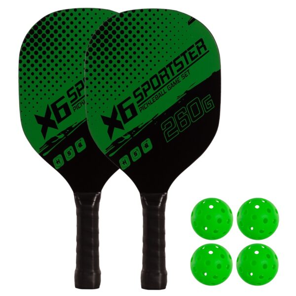 SET DE 2 PALAS PICKLEBALL MADERA CON 4 PELOTAS - Imagen 9