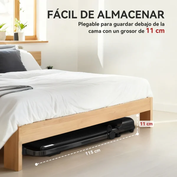 Cinta de Correr Cinta de Andar Plegable 2,5 HP con Pantalla LED Velocidad Ajustable Max. 10 km/h Control Remoto Negro - Imagen 4