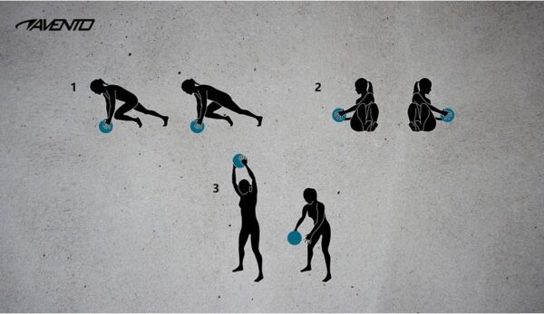 Balón Medicinal Slam Ball Avento 8 kg – Pelota de Peso Muerto Antirebote – Superficie Texturizada para Crossfit y HIIT – Ø 23 cm - Imagen 2
