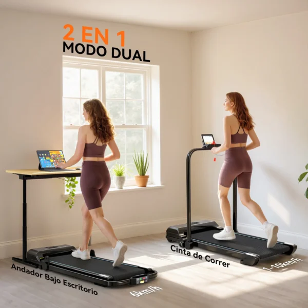 Cinta de Correr Cinta de Andar Plegable 2,5 HP con Pantalla LED Velocidad Ajustable Max. 10 km/h Control Remoto Negro - Imagen 8