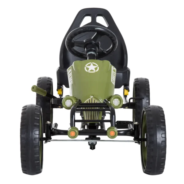 Go-Kart a Pedales para Niños de +3 Años Coche de Pedales con Embrague Freno Asiento Ajustable Carga Máx. 35 kg 105x54x61 cm Verde - Imagen 4