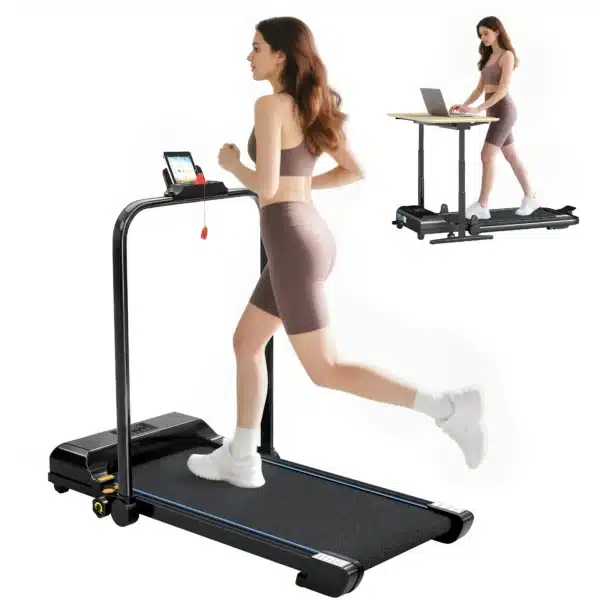 Cinta de Correr Cinta de Andar Plegable 2,5 HP con Pantalla LED Velocidad Ajustable Max. 10 km/h Control Remoto Negro - Imagen 3