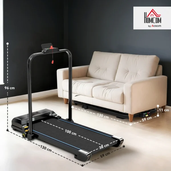 Cinta de Correr Cinta de Andar Plegable 2,5 HP con Pantalla LED Velocidad Ajustable Max. 10 km/h Control Remoto Negro - Imagen 10