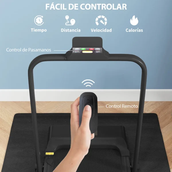 Cinta de Correr Cinta de Andar Plegable 2,5 HP con Pantalla LED Velocidad Ajustable Max. 10 km/h Control Remoto Negro - Imagen 6