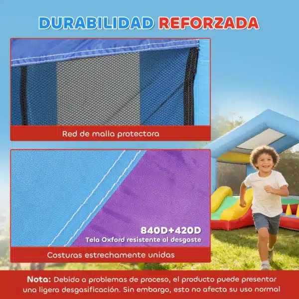 Castillo Hinchable para Niños con Soplador Tobogán Cama Elástica Piscina de Pelotas Juego de Aros Toldo - Imagen 8