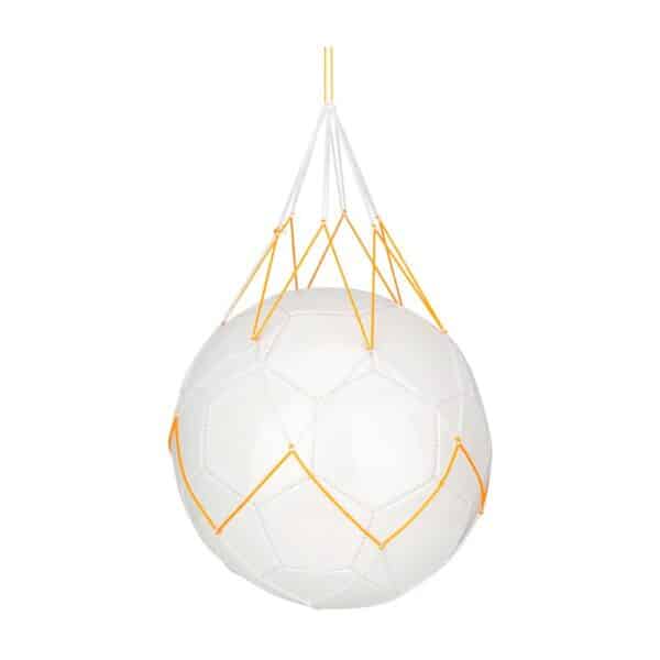 Red Portabalones Individual Avento – Malla Blanca y Amarilla – Capacidad 1 Balón Talla 5 – Para Fútbol, Baloncesto y Voley