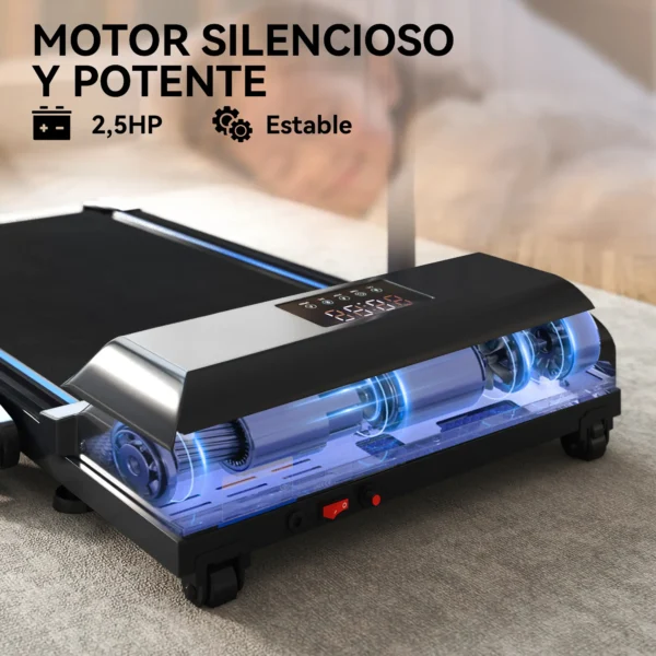 Cinta de Correr Cinta de Andar Plegable 2,5 HP con Pantalla LED Velocidad Ajustable Max. 10 km/h Control Remoto Negro - Imagen 9