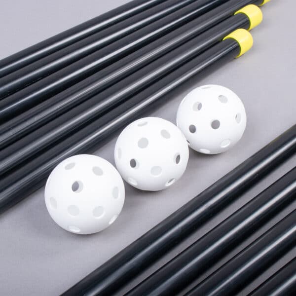 JUEGO PARA FLOORBALL/UNIHOCKEY 12 PALOS Y 3 PELOTAS - Imagen 4