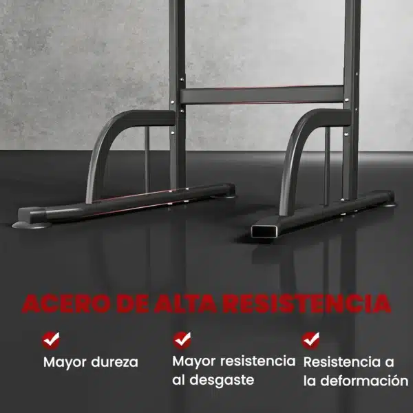 Barra de Dominadas Altura Regulable Estación de Fondos Resistente para Gimnasio en Casa Entrenamiento de Fuerza Blanco - Imagen 7