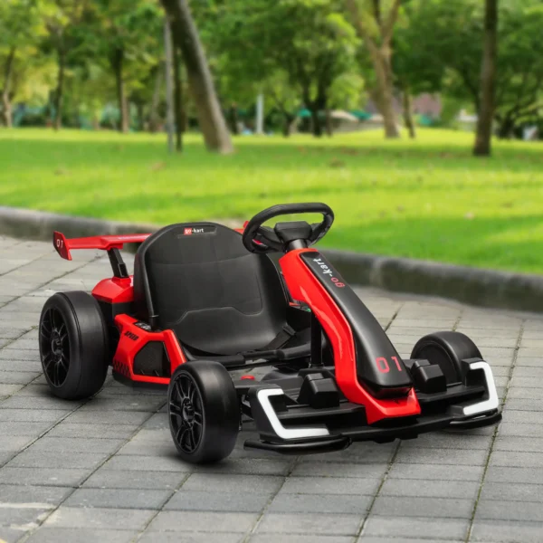 Kart eléctrico para niños motor 2 x 150W batería 24 V 120 x 76 x 53,5 cm rojo - Imagen 4