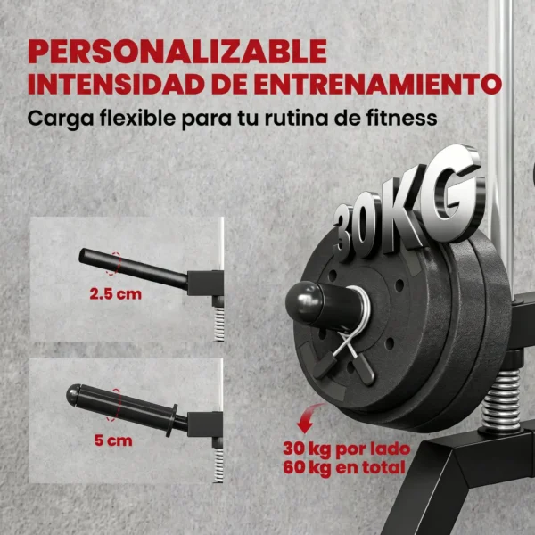 Máquina Polea Alta y Baja de Pared de Polea Ajustable en 16 Posiciones con Barra para Jalones para Casa en Gimnasio - Imagen 7