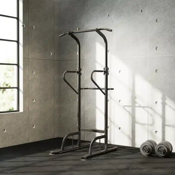 Barra de Dominadas Altura Regulable Estación de Fondos Resistente para Gimnasio en Casa Entrenamiento de Fuerza Blanco - Imagen 4