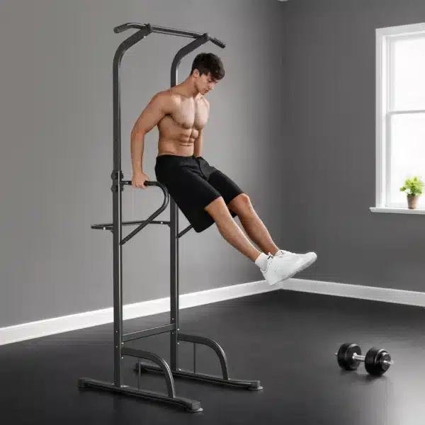 Barra de Dominadas Altura Regulable Estación de Fondos Resistente para Gimnasio en Casa Entrenamiento de Fuerza Blanco - Imagen 5