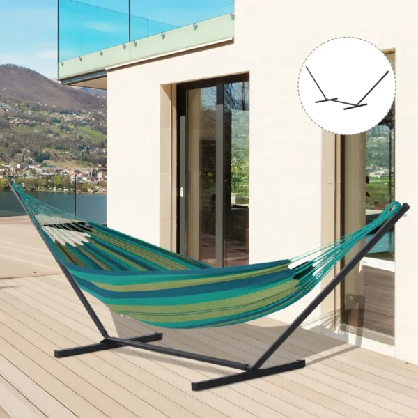 Soporte para Hamaca de Metal Estructura para Hamaca Carga 120 kg para Jardín Terraza Patio 360x92x112 cm Negro - Imagen 7
