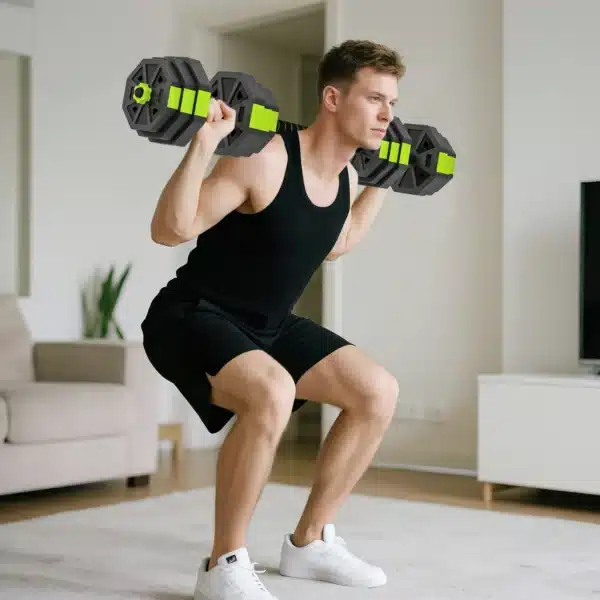 Juego de Mancuernas Ajustables 25 kg 6 en 1 como Kettlebell Barra Mancuernas Soporte para Flexiones para Gimnasio Casa - Imagen 11