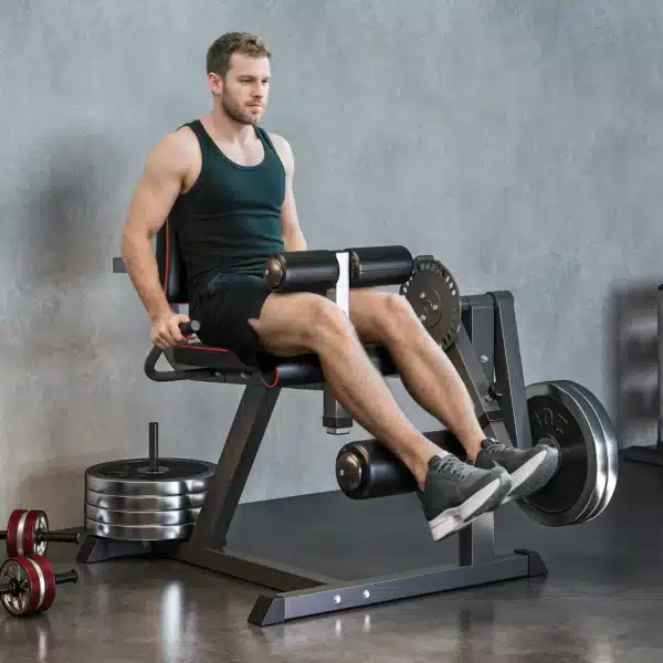Máquina de Extensión y Curl de Piernas Ajustable con Carga de Placas para Entrenamiento de Cadera Muslos en Gimnasio - Imagen 11